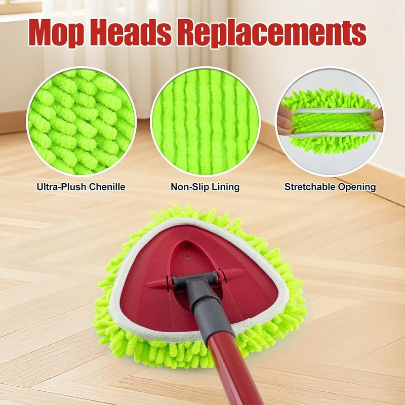 عبوة تحتوي على 6 رؤوس مكنسة من نوع الشينيل لاستبدال رؤوس المكنسات من نوع Ocedar EasyWring Spin Mop وMicrofiber Spin Mop، قابلة للغسيل وسهلة الاستبدال، تُستخدم لتنظيف الأرضيات الصلبة بعمق. - Image 3