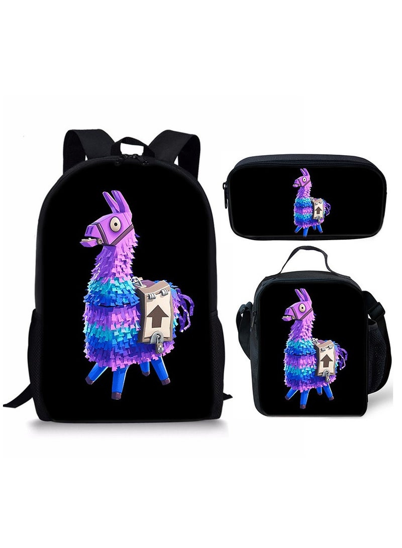 Fortnite Backpack with Large Capacity Three Piece Backpack and Student backpack