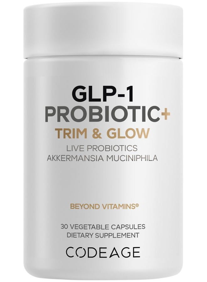 Codeage GLP-1 Probiotic+ - Live Probiotics Akkermansia, Clostridium, Bifidobacterium, Chicory Inulin Prebiotics & Postbiotics - 500mg - Image 1