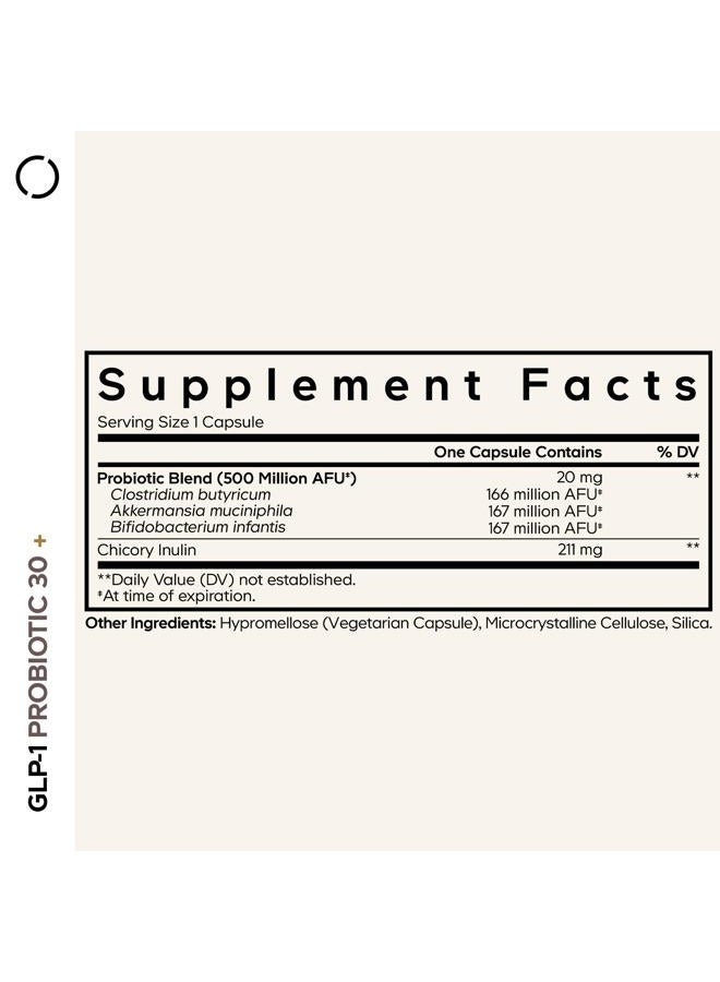 Codeage GLP-1 Probiotic+ - Live Probiotics Akkermansia, Clostridium, Bifidobacterium, Chicory Inulin Prebiotics & Postbiotics - 500mg - Image 2