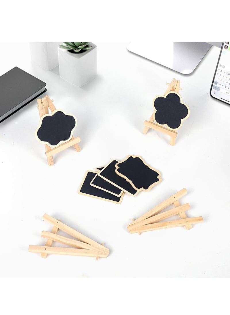 SYOSI - 6 Pack Mini Chalkboards Signs with Easel Stand, Chalkboard for Message Board for Table Numbers Multifunctional Chalk Board with Chalk & Cleaning Cloths for Weddings, Birthday Parties - Image 1