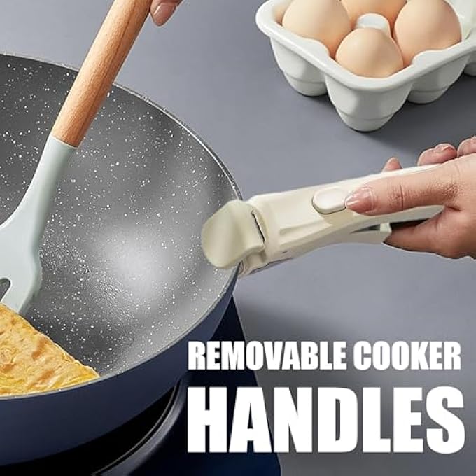 كيلا مقبض مقلاة قابل للإزالة، مقبض بديل لأواني الطهي، مقبض غير لاصق للقدر، مريح وقابل للفصل، مضاد للحروق لجميع أواني الطهي ومقالي القلي والمقالي - Image 4