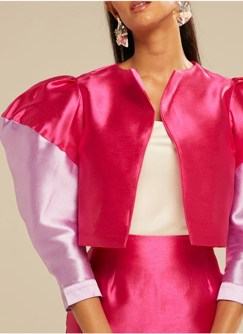 11:11 11:11 Colourblock Cropped Jacket