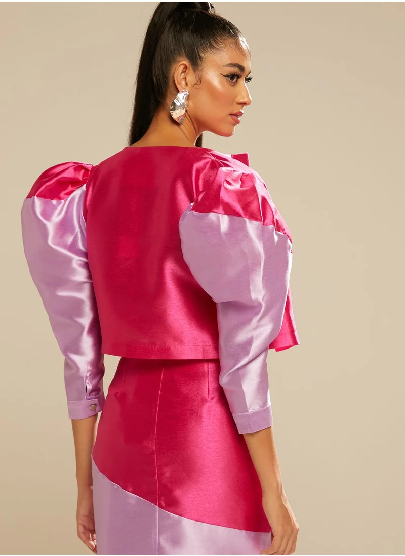 11:11 11:11 Colourblock Cropped Jacket