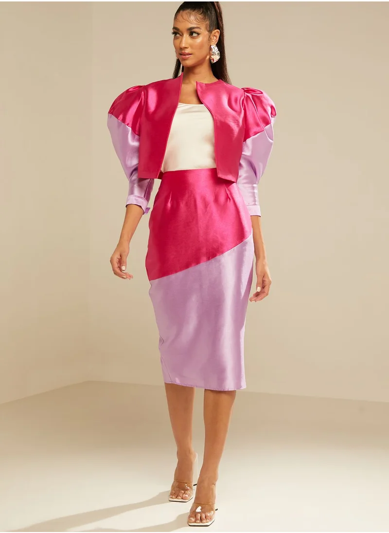 11:11 11:11 Colourblock Cropped Jacket