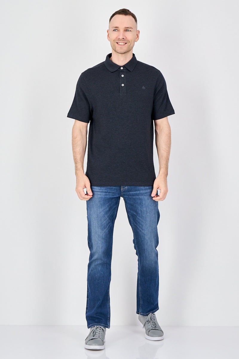 Rainforest Men Regular Fit Embroidered Logo Short Sleeve Polo Shirt, Heather Charcoal - Image 4