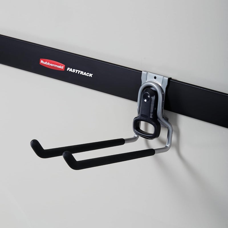 Rubbermaid Rubbermaid Fast Track Wall Mounted Garage Storage Utility Multi Hook For Tools Rope and More Supports Up to 50 Pounds Each 6 Pack  - Image 3