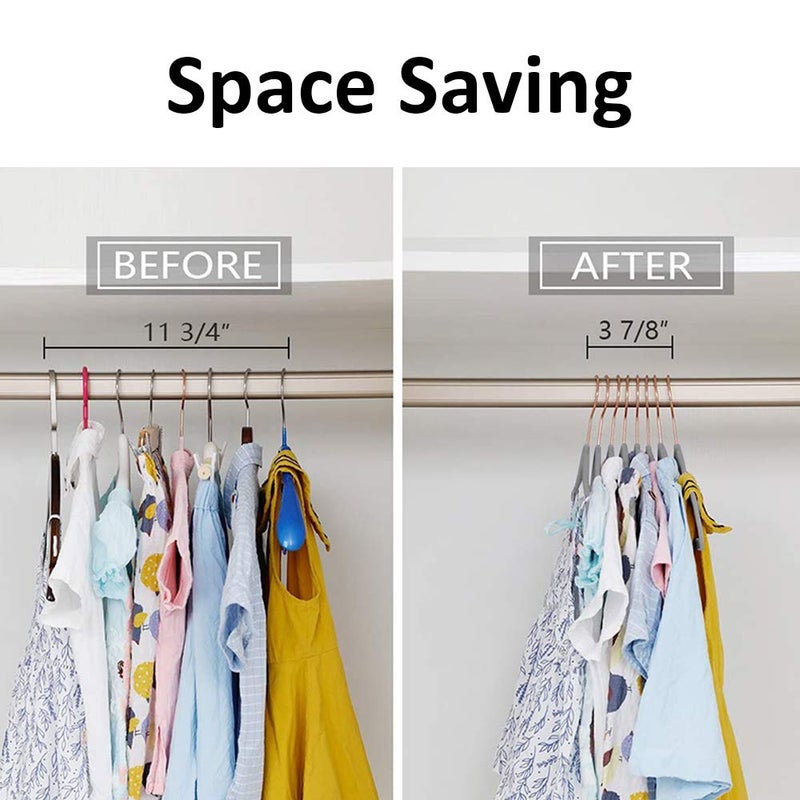 VECELO Premium Velvet Clothes Hangers Suit Heavy Duty (100 Pack)-Non Slip & Space-Saving with 12 Finger Clips & 2 Tie Rack Excellent for Men and Women,Gray - Image 5