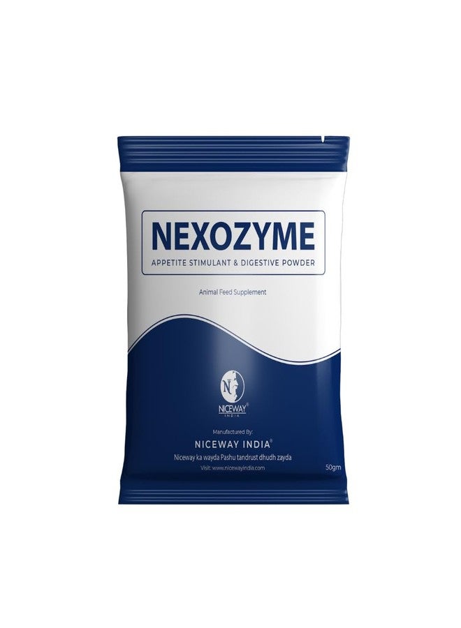 NICEWAY INDIA Nexozyme Pack of Five Digestion Booster Appetite Stimulant & Digestive Powder Cattle, Cow, Poultry, Horse & Animals 50 gm. x 5