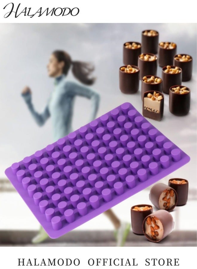 Halamodo قوالب حلوى أسطوانية من السيليكون مكونة من 88 تجويفًا، قوالب حلوى الشوكولاتة، قوالب حلوى صلبة وصمغية وكراميل وشوكولاتة وجاناش ومكعبات ثلج - Image 5