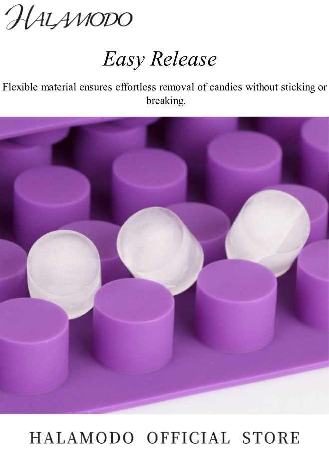 Halamodo قوالب حلوى أسطوانية من السيليكون مكونة من 88 تجويفًا، قوالب حلوى الشوكولاتة، قوالب حلوى صلبة وصمغية وكراميل وشوكولاتة وجاناش ومكعبات ثلج - Image 2