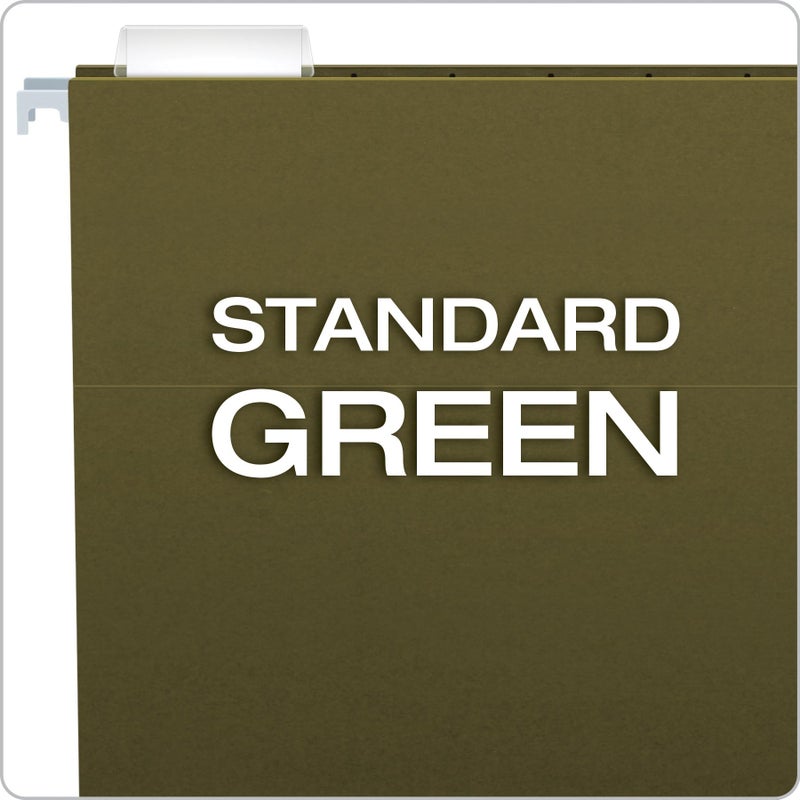 Pendaflex Hanging File Folders, Letter Size, Standard Green, 1/5-Cut Adjustable Tabs, 25 Per Box (81602), Standard Green - 1/5 Tabs - Image 3