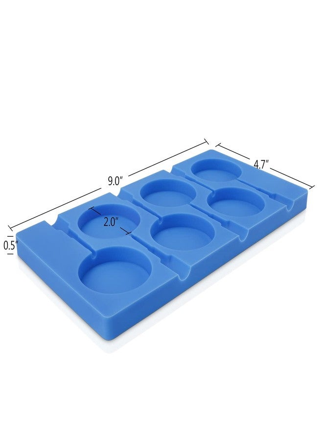 Beasea قالب مصاصات كبير من بيسيا، قوالب مصاصات سيليكون بستة تجاويف، قوالب مصاصات صلبة، قوالب حلوى صلبة للشوكولاتة، قوالب كرات مصاصات مثلجة، صينية مطبخ مع 50 عود مصاصة - أزرق - Image 2