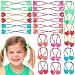 Expressions 24 Count HeartShaped Bright Multicolored Twin Bead Ponytail Hair Elastics Collection Hair Ties for Girls Hair Accessories for Kids Hair Ties for Toddler Girls Ball Ponytail Holders - Image 2