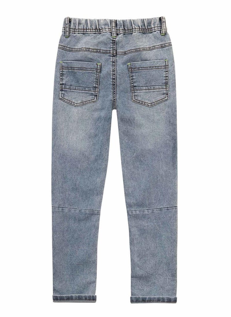 MINOTI Teen Boys Denim Jeans with Drawstring Waist and Back Pockets - Image 3