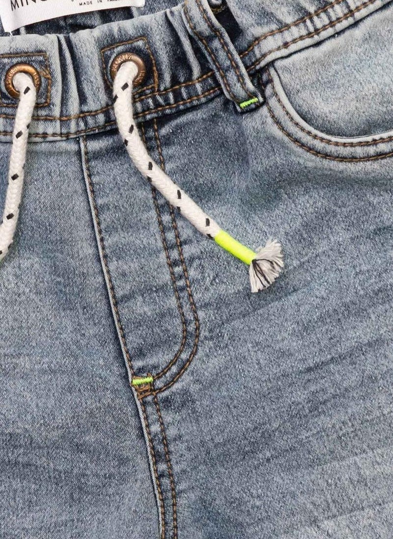 MINOTI Teen Boys Denim Jeans with Drawstring Waist and Back Pockets - Image 4
