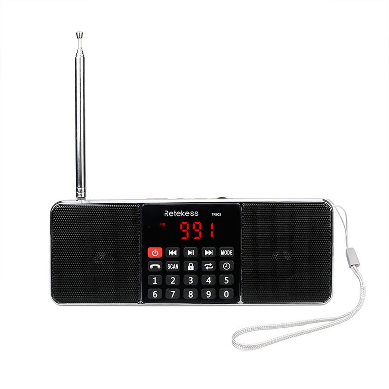 Retekess TR602 FM / AM Radio Multiband Digital Radio Receiver Bluetooth Speakers MP3 Player Earphone Output AUX IN Support TF Card U Drive Reading - Image 4