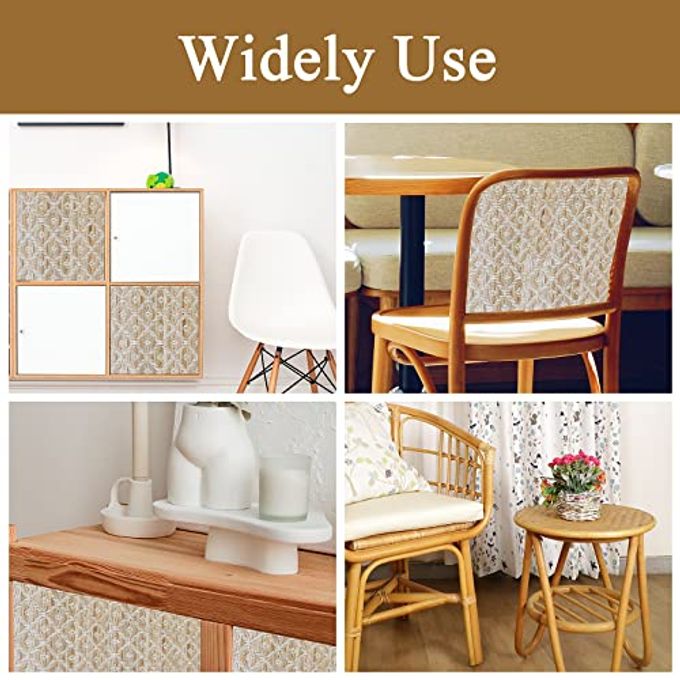 NAMAII 16.5 X3.3Ft Natural Rattan Cane Webbing, Woven Mesh Cane Net Roll For Diy Caning Furniture Decor Projects: Chair, Cabinet, Ceiling And Door (+) - Image 5