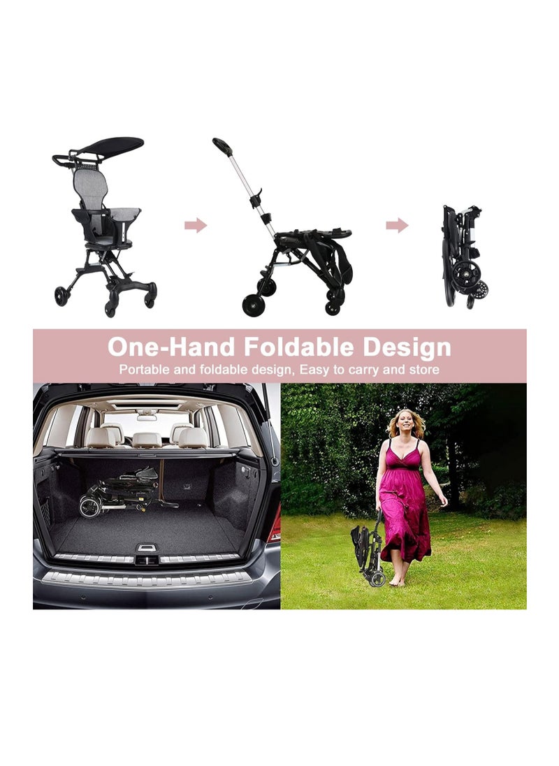 Generic Lightweight Stroller Convenience Stroller with 360 Degree Rotational Seat Baby Toddler Stroller for Travel Multi Position Recline Ultra Compact Fold & Airplane Ready Travel Stroller  - Image 4
