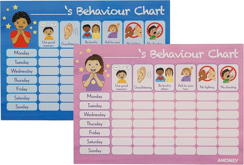 Amonev Behaviour Reward Charts for boys and girls Toddlers Twin Pack with 225 star stickers included - Image 5