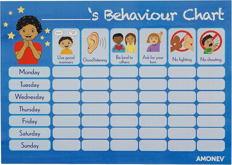 Amonev Behaviour Reward Charts for boys and girls Toddlers Twin Pack with 225 star stickers included - Image 3