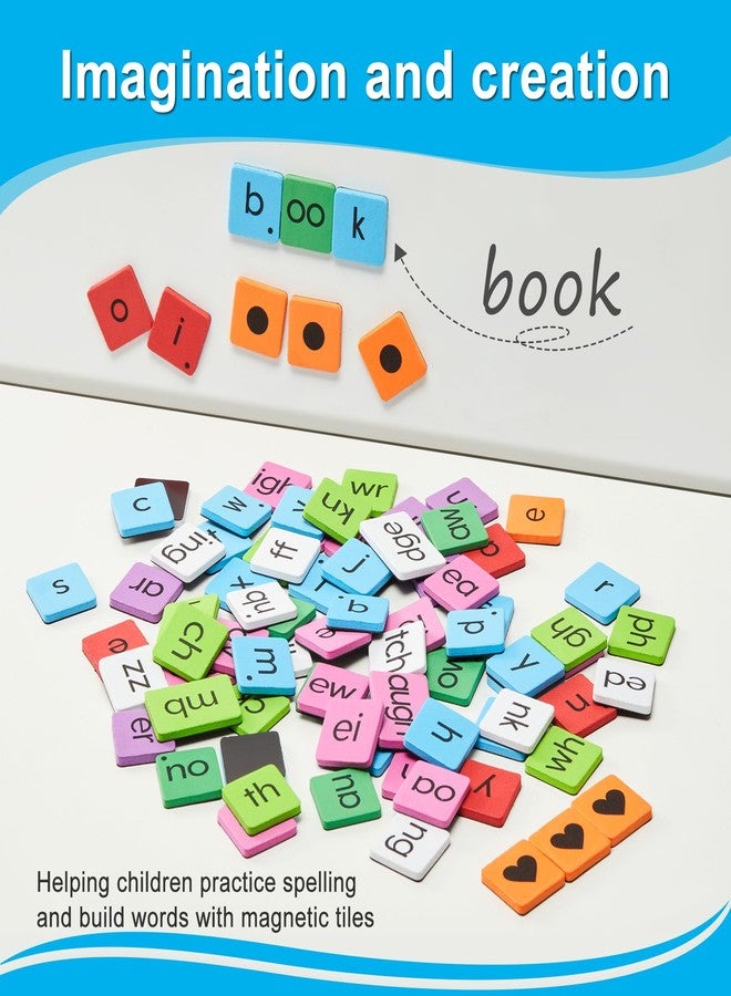 QUYSK Set of 6 Classroom Magnetic Letter Tiles for Phonics and Spelling, Bulk Letter Tiles Alphabet Magnets Kids STEM Phonics Manipulatives for Students Teachers, Kindergarten to 3rd Grade Preschool - Image 5
