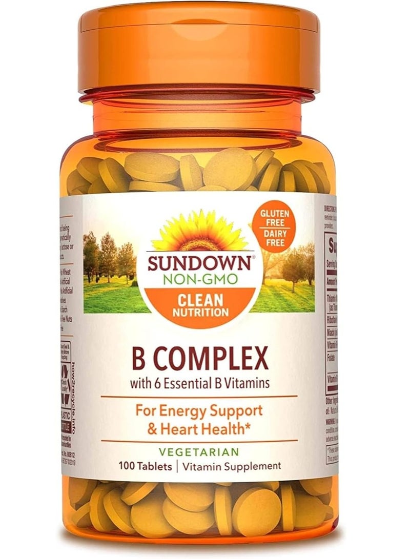 sundown Naturals Vitamin B Complex 100 Tablets over 3 months supply packing may vary - Image 1