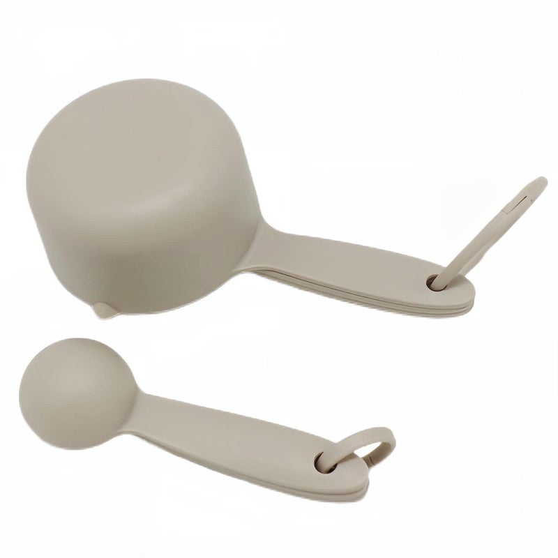 Smithcraft Cute Plastic Measuring Set of 10, 5 Cups & 5 Spoons for Baking & Cooking, Khaki - Image 4