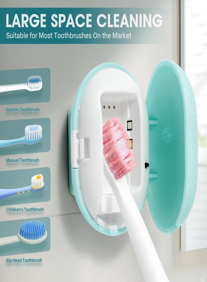 GoLashFun Toothbrush Sterilizer, Toothbrush Travel Containers With Holder, Portable USB Charging Blue Light Toothbrush Cleaner Case (Pale Blue - Image 4