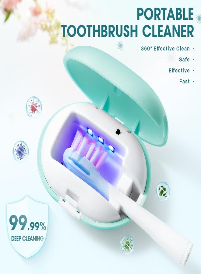 GoLashFun Toothbrush Sterilizer, Toothbrush Travel Containers With Holder, Portable USB Charging Blue Light Toothbrush Cleaner Case (Pale Blue - Image 2