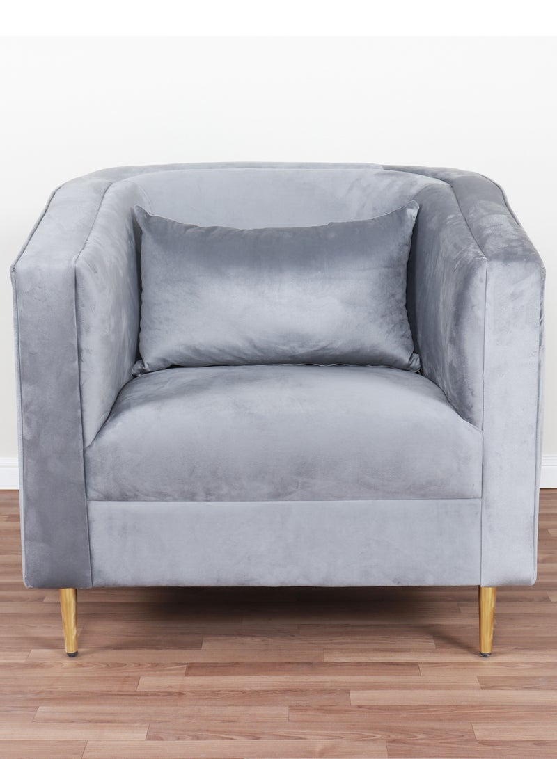 HOMEVEO 8 Seater Living Room Set 4 Pieces - 2 3 Seater Sofas - 2 Grey Single Chairs 220x62x80 cm  - Image 3