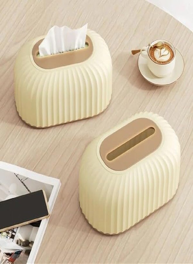 Whimsical Tissue Holder Creative Paper Spring Tissue Box Cover Striped Tissue Holder Rectangular Plastic Tissue Rack Light Luxury Tissue Paper Holder Dispenser - Image 3