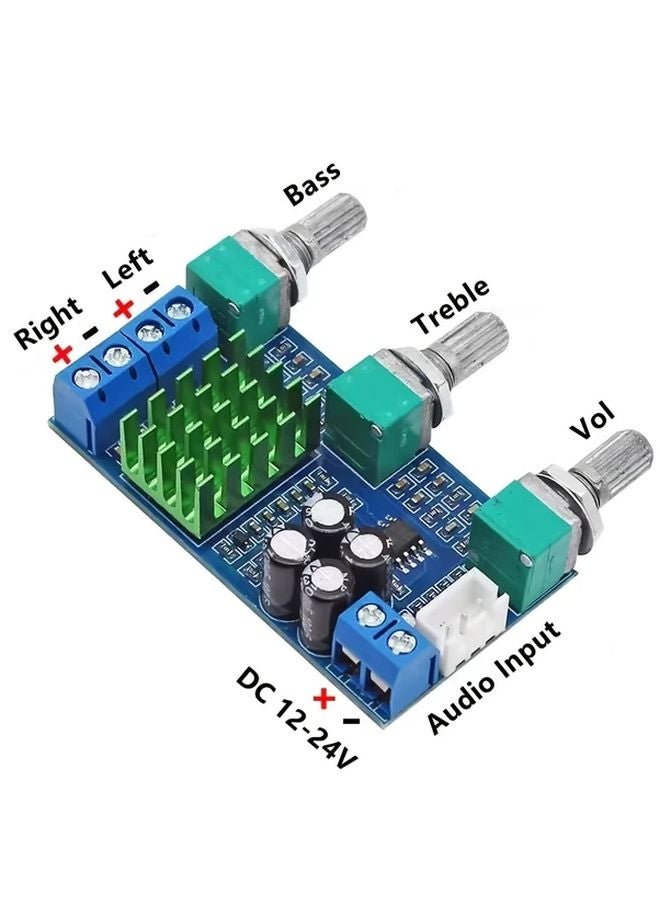 High Performance TPA3116D2 Dual Channel Amplifier Board 2x50W 12 24V DIY Speaker Audio Booster Blue 1pc - Image 4