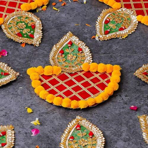 Sanvatsar Traditional Diwali Rangoli Set, Decorative Flower Patter for Festival Home Decor (Diya Rangoli Pom) - Image 5
