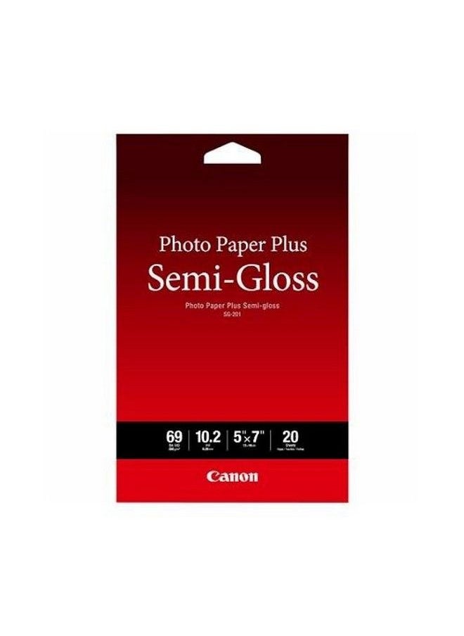 Canon Photo Paper Plus Semigloss 5" X 7" (20 Sheets) (Sg201 5X7)  - Image 1