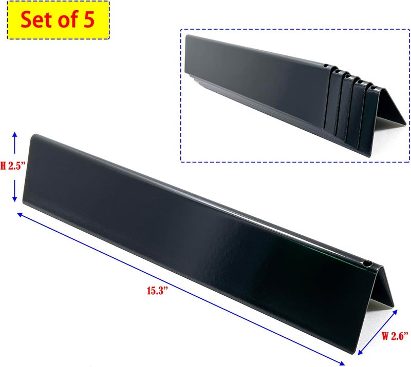 Direct Store Parts DP150 15.3 Inch Porcelain Steel Flavorizer Bars/Heat Plates (5-Pack) for Weber Spirit & Spirit II 300 Series, Spirit II E-310 (Front-Mounted Control) Grill Parts - Image 2