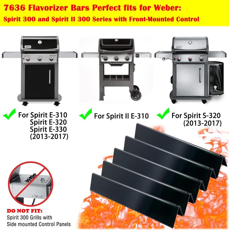Direct Store Parts DP150 15.3 Inch Porcelain Steel Flavorizer Bars/Heat Plates (5-Pack) for Weber Spirit & Spirit II 300 Series, Spirit II E-310 (Front-Mounted Control) Grill Parts - Image 5