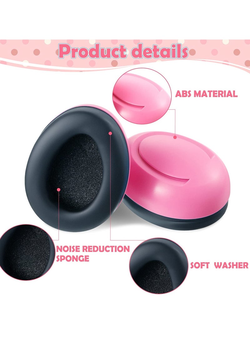 Baby Earmuf, 2-24 Months Adjustable Baby Ear Protection Earphones Noise Reduction Earmuf with Cloth Bag Soundproofing for Newborns Pink - Image 2