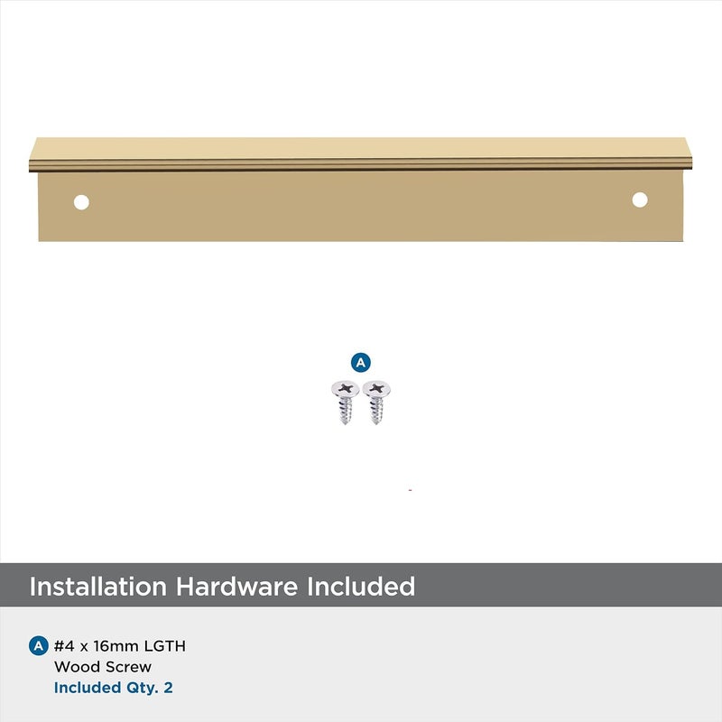 Amerock Edge Pulls 5-1/16 inch (128mm) Center-to-Center Champagne Bronze Cabinet Edge Pull - 10 Pack - Image 3