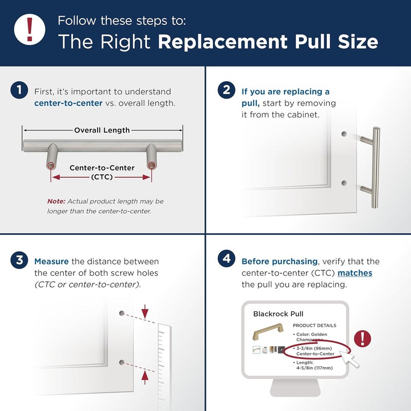 Amerock Edge Pulls 5-1/16 inch (128mm) Center-to-Center Champagne Bronze Cabinet Edge Pull - 10 Pack - Image 5