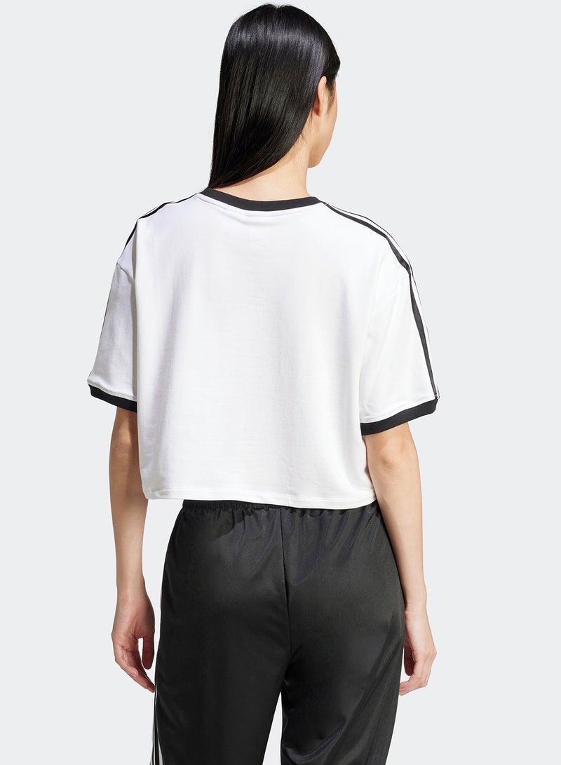 adidas Originals Adicolor 3 Stripes Loose Crop T-Shirt  - Image 2
