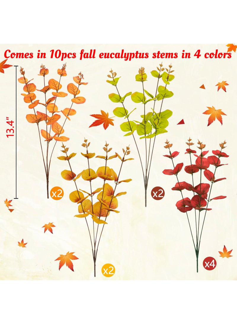 Yen Jean Yen Jean 10PCS Fall/Autumn Decorations for Home Artificial Flowers Bouquet - Thanksgiving Fake Stems Indoor Decor Party Supplies  - Image 3