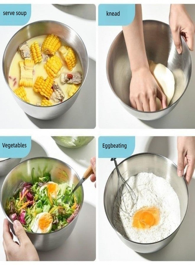 Kanshita's Rasoiware وعاء كانشيتا راسويوار متعدد الأغراض من الفولاذ المقاوم للصدأ - سعة 4 لترات، سميك، مناسب للخلط والتقديم والتخزين - Image 4