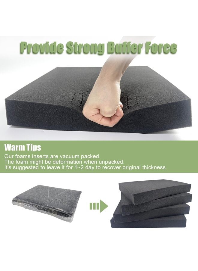 عبوة من 4 قطع من حشوات الإسفنج - 16×12×2 و16×12×0.4 بوصة من صفائح الإسفنج المخصصة للأدوات والحرف اليدوية - حشوة من البولي يوريثان ذات الخلايا المغلقة لصندوق الأدوات وحقائب التخزين والمنظمات - Image 2