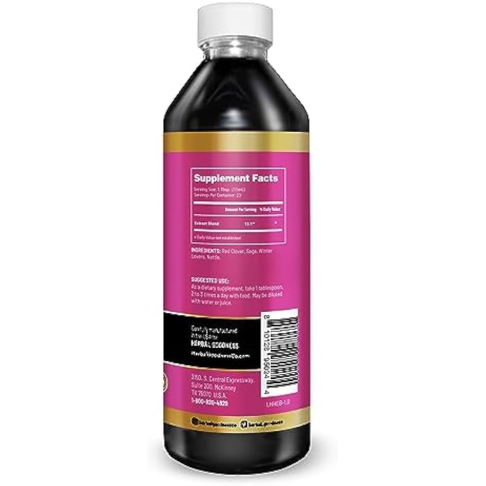 Herbal Goodness عشبي جيد هارموني هرموني، مكملات انقطاع الطمث للنساء، توازن الهرمونات للنساء، مكملات ما قبل انقطاع الطمث، مكمل استروجين عضوي، هرمونات سعيدة، خصوبة، رضاعة 1 زجاجة (12 أونصة) - Image 3