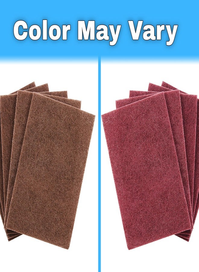 Mop Mob Heavy Duty XL Red Scouring Pads. 6x9 in 10 Pack of Scrubber Tools for Cleaning Stainless Steel Pots, Pans, Grills and Griddles. Extra Large Pad for Outdoor Use on Railings and Tiles. - Image 4