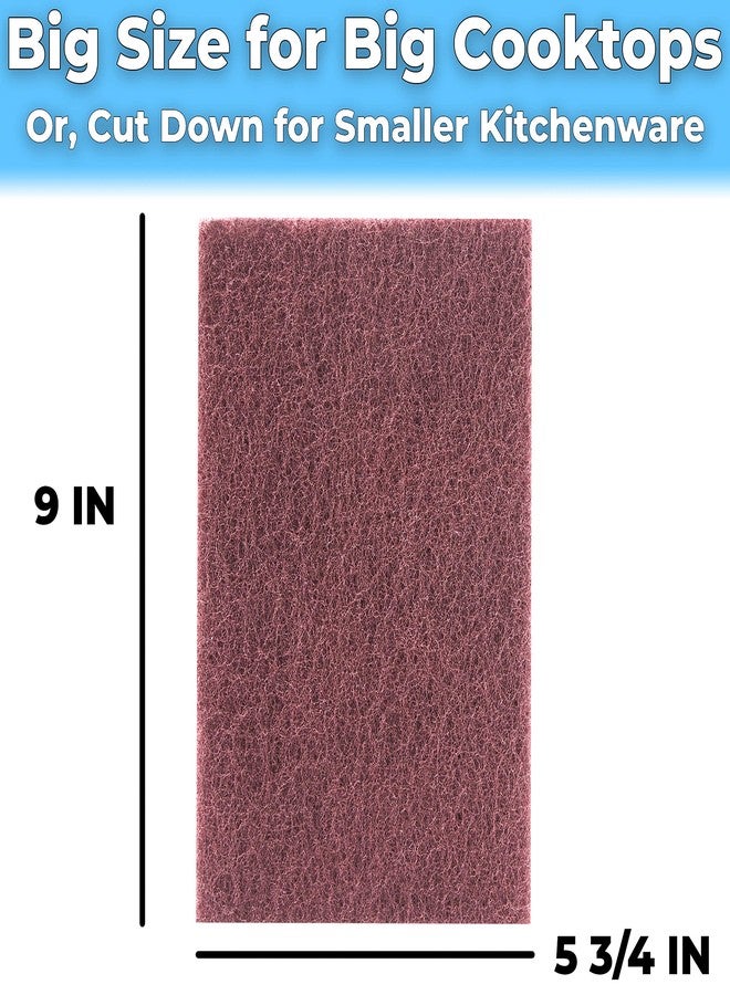 Mop Mob Heavy Duty XL Red Scouring Pads. 6x9 in 10 Pack of Scrubber Tools for Cleaning Stainless Steel Pots, Pans, Grills and Griddles. Extra Large Pad for Outdoor Use on Railings and Tiles. - Image 3