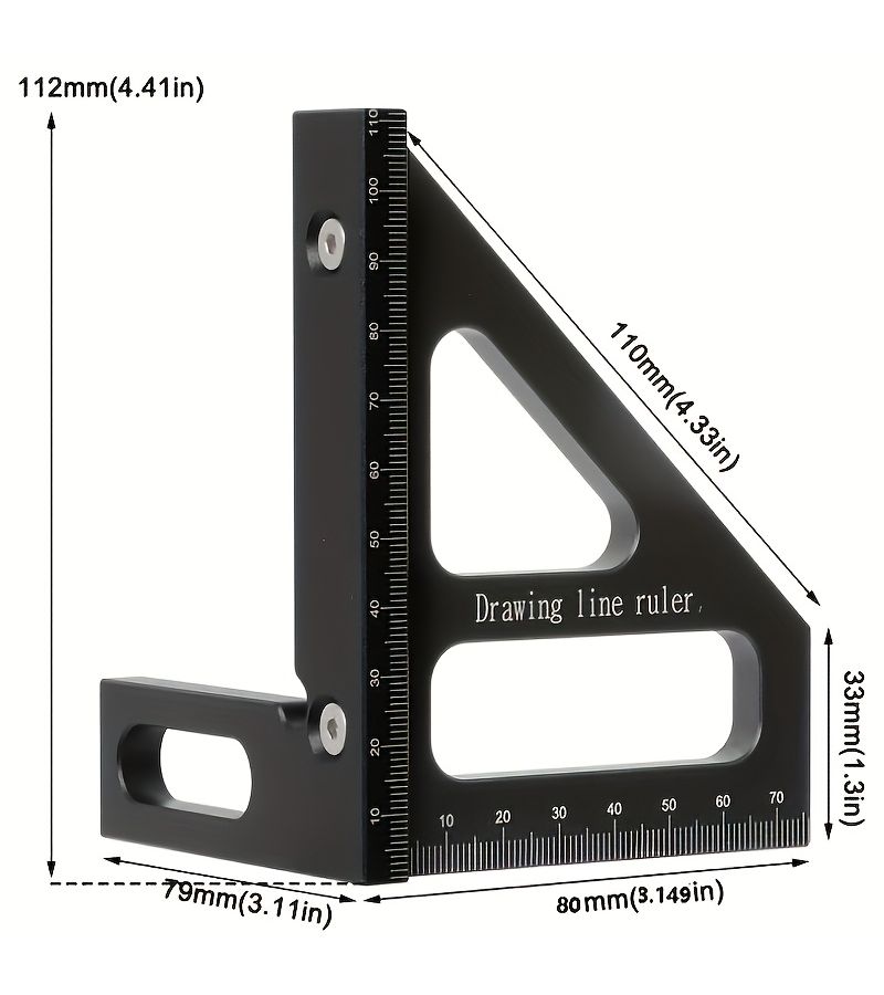 3D Multi Angle Measuring Ruler 45 90 Degree Woodworking Tool for Engineer Carpenter - Image 3