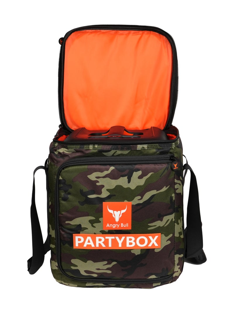 Angry Bull Speaker Bag Safety Carrying Storage Case with Shoulder and Handy Strap Travel Bag for JBL Encore Essential - ARMY A  - Image 4