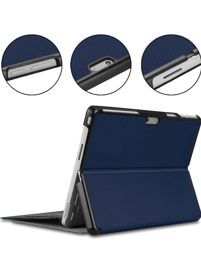 erorex Custer Case Compatible for Surface Pro 10,Surface Pro 9,Ultra-thin PU-Leather Hard Shell Cover - Blue - Image 5